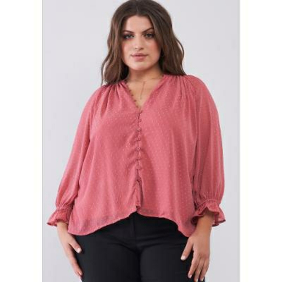 HAUTE CURVE Forever 21 Mauve 3/4 Sleeves Top - Picture 5 of 7